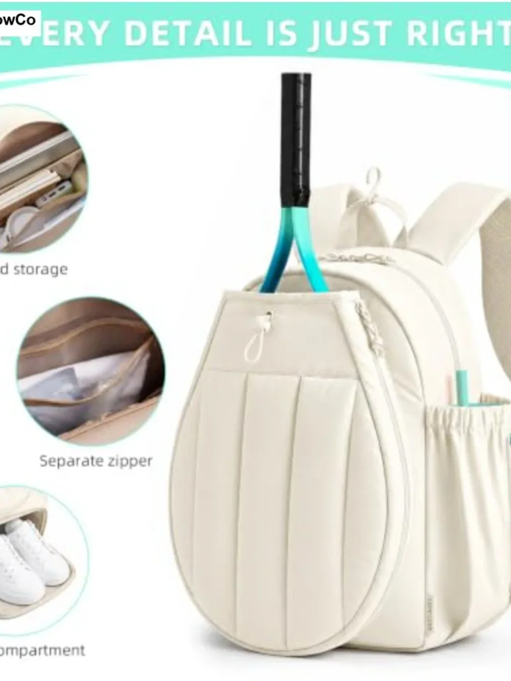 Pickleball Backpack with Shoe Compartment for Men Women